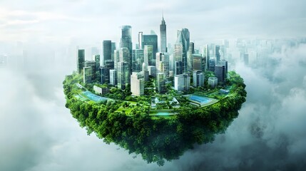 Obraz premium A futuristic city powered by clean energy, hyper real, high quality, sharp images, graphic, illustration