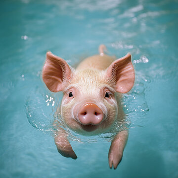 small tiny pig, Little funny minipig, Tiny pot-bellied pig mini-pig, Kunekune piglets