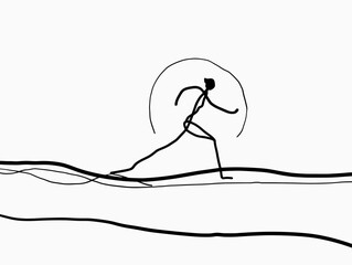 Minimalist Runner's Silhouette Embracing the Dawn's Embrace