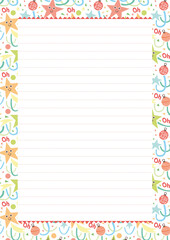 Papier à lettres décorés de décorations de Noël et d'étoiles rigolotes, liste de cadeaux pour le père Noël format A4, feuille à imprimer, liste des courses pour le repas des fêtes en famille