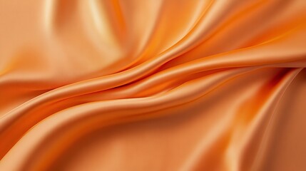 Fototapeta premium Soft Orange Satin Fabric Draped Elegantly