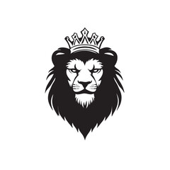 lion luxury logo icon template, elegant lion logo design illustration, lion head with crown logo, lion elegant symbol