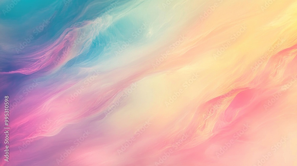 Poster fantasy pastel blur with an abstract background featuring a gradient ombre style of vibrant colors