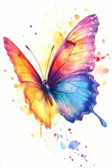 Vibrant hand painted watercolor butterfly illustration Ideal for wedding invitations greeting cards quotes blogs posters and logos