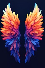 Fantasy abstract 2D cartoon style wings