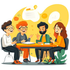 Diverse Group Engaging in Language Practice	