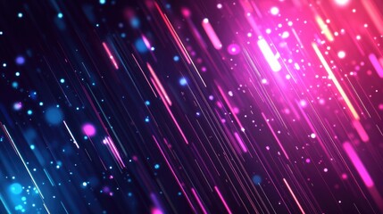 Fototapeta premium Neon colored glowing lights create a vibrant shiny 2D cartoon design background