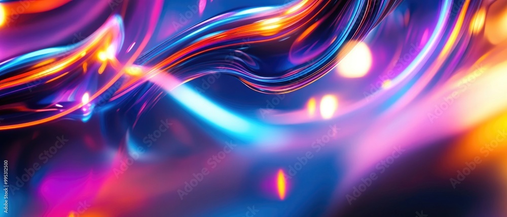 Wall mural vibrant neon motion background with an abstract design creating a visually stunning effect