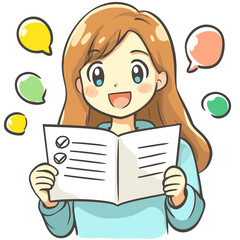 Language Proficiency Test Essentials on Transparent Background	