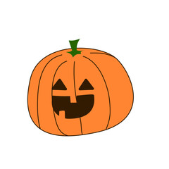 Pumpkin icon with various facial expressions on Halloween Day.