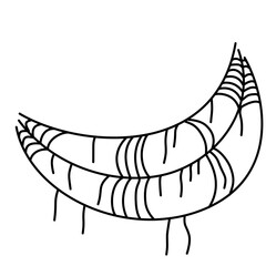 Spider icon with facial expression and spider web on Halloween day.