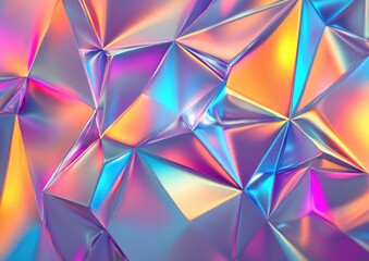 Obraz premium Abstract Geometric Foil Design Minimalist Mesh with Vibrant Prism Background Memphis Style Purple Geometric Cover Spectrum Motif Plastic Screen with Blue Geometric Foil