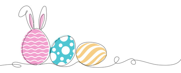 Easter Eggs line art style. element Easter vector Eps 10