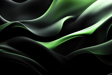 Obraz premium Black and green abstract wave background featuring gradient effects ideal for use in banners billboards websites presentations and more