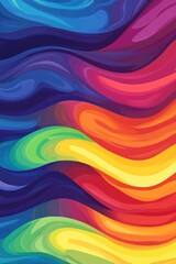 Obraz premium Vibrant 2D cartoon illustration featuring a rainbow color spectrum