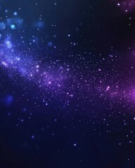 Fototapeta premium Dark purple 2D cartoon design featuring cosmic stars on a blurred abstract background with a gradient Ideal for creative advertising and promotional materials