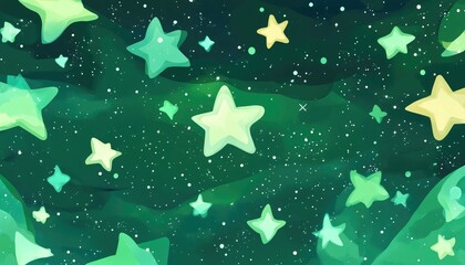 Light green 2D cartoon design featuring cosmic stars An abstract glitter illustration showcasing colorful celestial elements Suitable for astrology themed websites