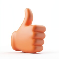 Thumbs-Up Icon for Social Media Engagement and Positive Feedback Campaigns on White Background with Copy Space