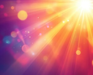Fototapeta premium Vibrant light with a unique lens flare effect featuring sunbeams and radiant colors