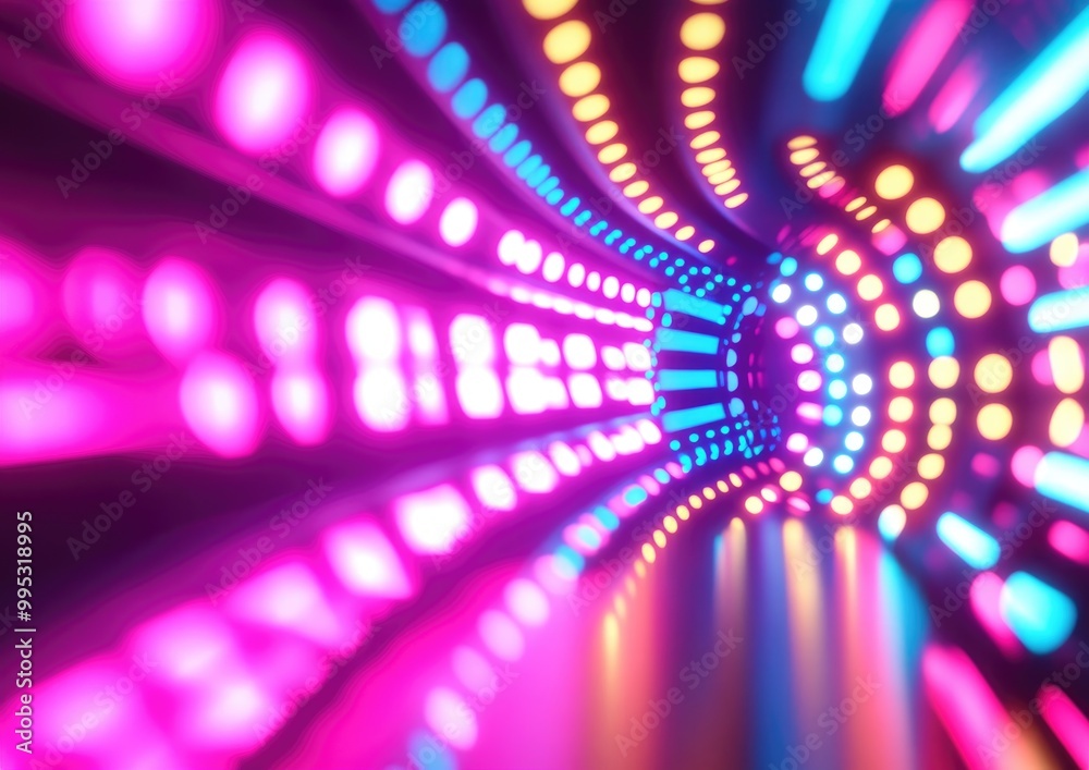 Poster vibrant neon lights in motion creating a glossy design template abstract background featuring a rota