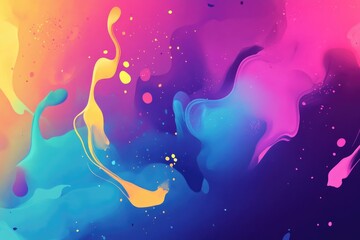 Fototapeta premium Vibrant abstract graphics featuring a mix of colors and shades Elegant splashes and diffusion create a 2D cartoon illustration with radiant color spots