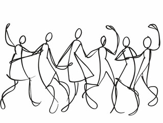 Coordinated Rhythm: A Single Line Dance of Shared Joy
