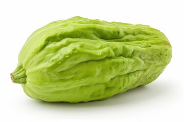 A fresh chayote isolated on white