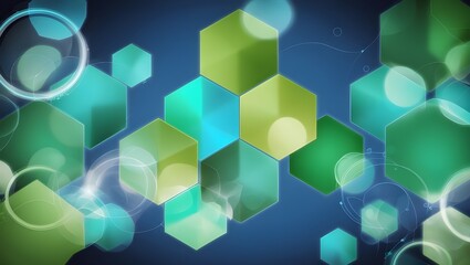 Obraz premium Abstract Blue Technology Hexagonal Background