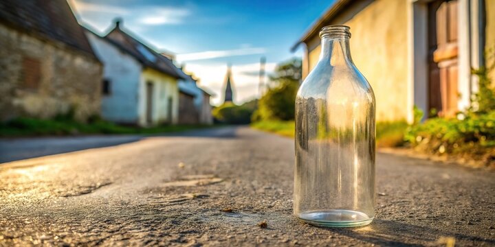 Country street scene featuring a decorative bottle vase, embodying comfort and minimalism.