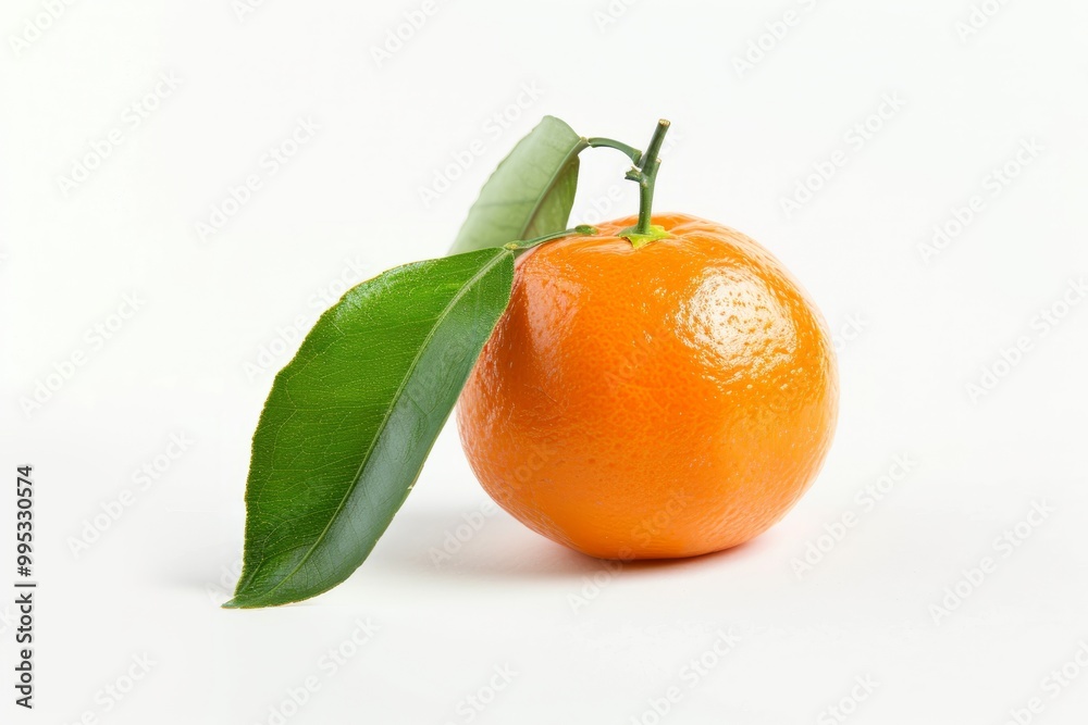 Wall mural a fresh clementine isolated on white