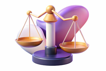 3D Glowing Digital Scales of Justice with Futuristic Abstract Background Symbolizing Equality, Law, and Human Rights Day - Modern Impactful Design