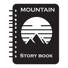 Cute silhouette book illustration, bool icon