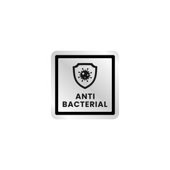 Anti Bacterial label or bacterial defense label vector isolated. Bacterial defense label for product packaging design element. Anti bacterial icon vector for design element.