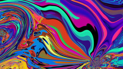 Colorful abstract psychedelic and fluid background for music