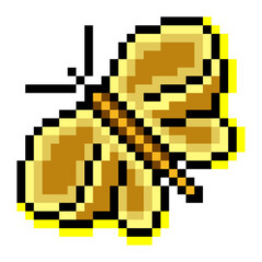 Butterfly insect in pixel art style