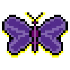 Fototapeta premium Butterfly in pixel art style