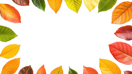 Obraz premium Autumn Leaves Frame on Transparent Background