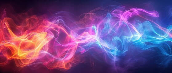 Obraz premium Colorful abstract light trails and waves background