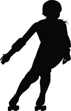 recommend clip art: Roller derby player silhouette illustration
