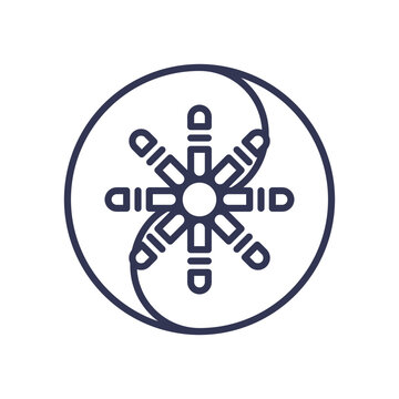 recommend clip art: A stylized yin-yang symbol with a central geometric pattern, representing balance and harmony in energy.