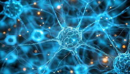 Geometric patterns of connected neurons and synapses, symbolizing brain health and medical innovation in neurology