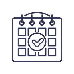 A calendar with a checkmark symbolizing a planned retirement date.