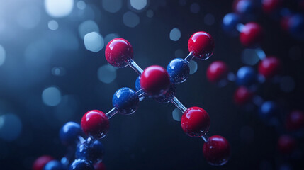 Visual representation of molecular structure with colorful atoms in a dark background