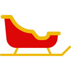 Flat Santa Sleigh Illustration