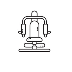 Indoor workout and fitness bodybuilding facility line icon