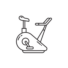 Stationary bike for fitness line icon