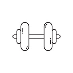 Gym fitness barbell line icon