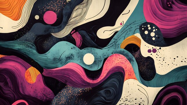 Complex otherworldly design with beautiful organic shapes and precise geometric patterns in contemporary colors