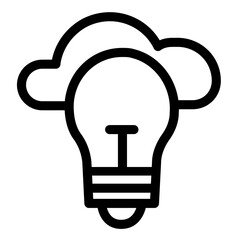 Idea & Lightbulb Icon Outline Style