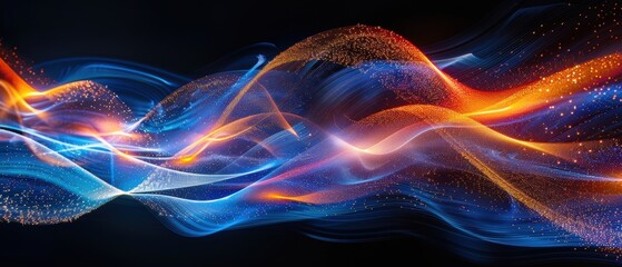 Obraz premium Colorful Abstract Light Trails on Dark Background